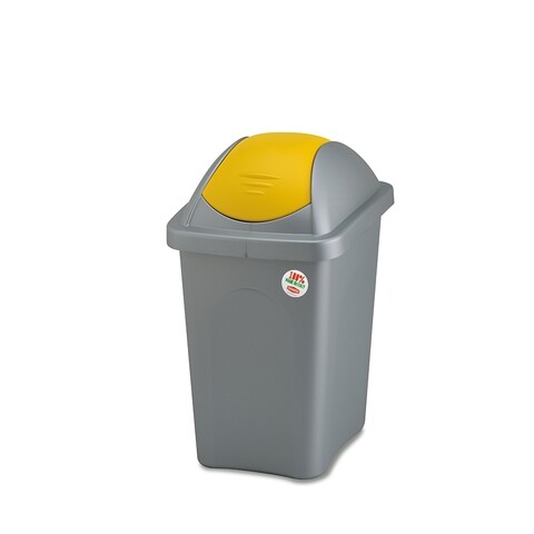 Cos de gunoi Multiplat cu capac batant, colectare selectiva, plastic, 60 L, galben