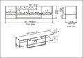 Comoda TV, Retricy, Asal 150, 150x35.2x40 cm, PAL, Alb/Negru