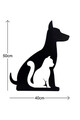 Decoratiune luminoasa LED, Cat n Dog, MDF, 60 LED-uri, Roz