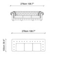 Canapea fixa Cupon, Ndesign, 4 locuri, 276x100x78 cm, lemn, maro