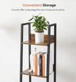 Biblioteca cu 5 rafturi Vasagle Ladder, 33.8x30x170 cm, PAL/otel, maro/rustic