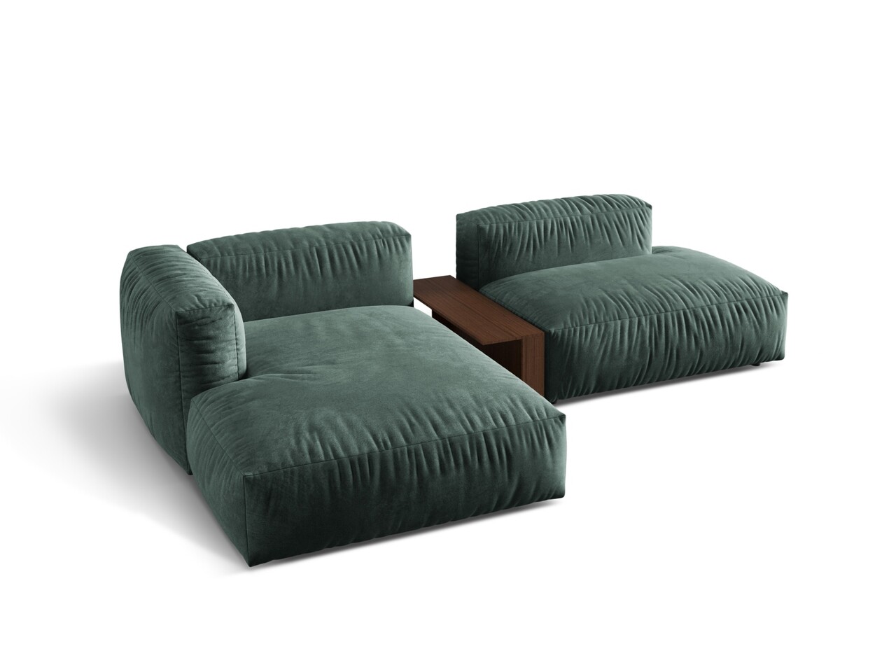 Coltar modular stanga 2 locuri, Martina-120, Micadoni Home, 285x176x75 cm, catifea, petrol - 1 | YEO