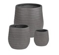 Set ghivece pentru exterior 3 piese Tressage, Bizzotto, Ø44 x 44 cm, fibra de sticla si argila, antracit