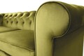 Canapea extensibila Oxford Chesterfield, 88x216x75 cm, 3 locuri, Olive