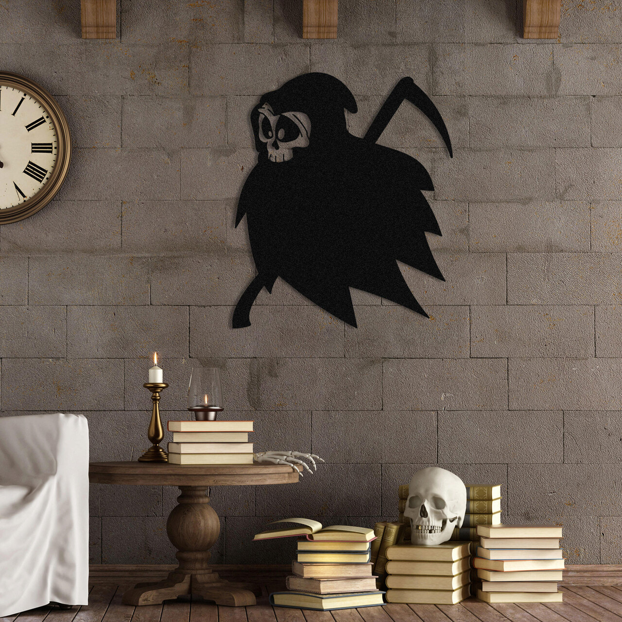 Decoratiune de perete, Halloween 8, Metal, Dimensiune: 45 x 53 cm, Negru - 2 | YEO