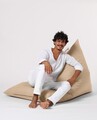 Fotoliu puf, Bean Bag Ferndale, Pyramid Bed, 145 cm, poliester impermeabil, bej nurca