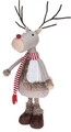 Decoratiune Reindeer in white coat, 28x22x81 cm, poliester, multicolor