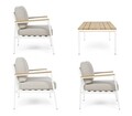 Set mobilier pentru gradina/terasa 4 piese Belmar, Bizzotto, aluminiu/tesatura ofelin, alb