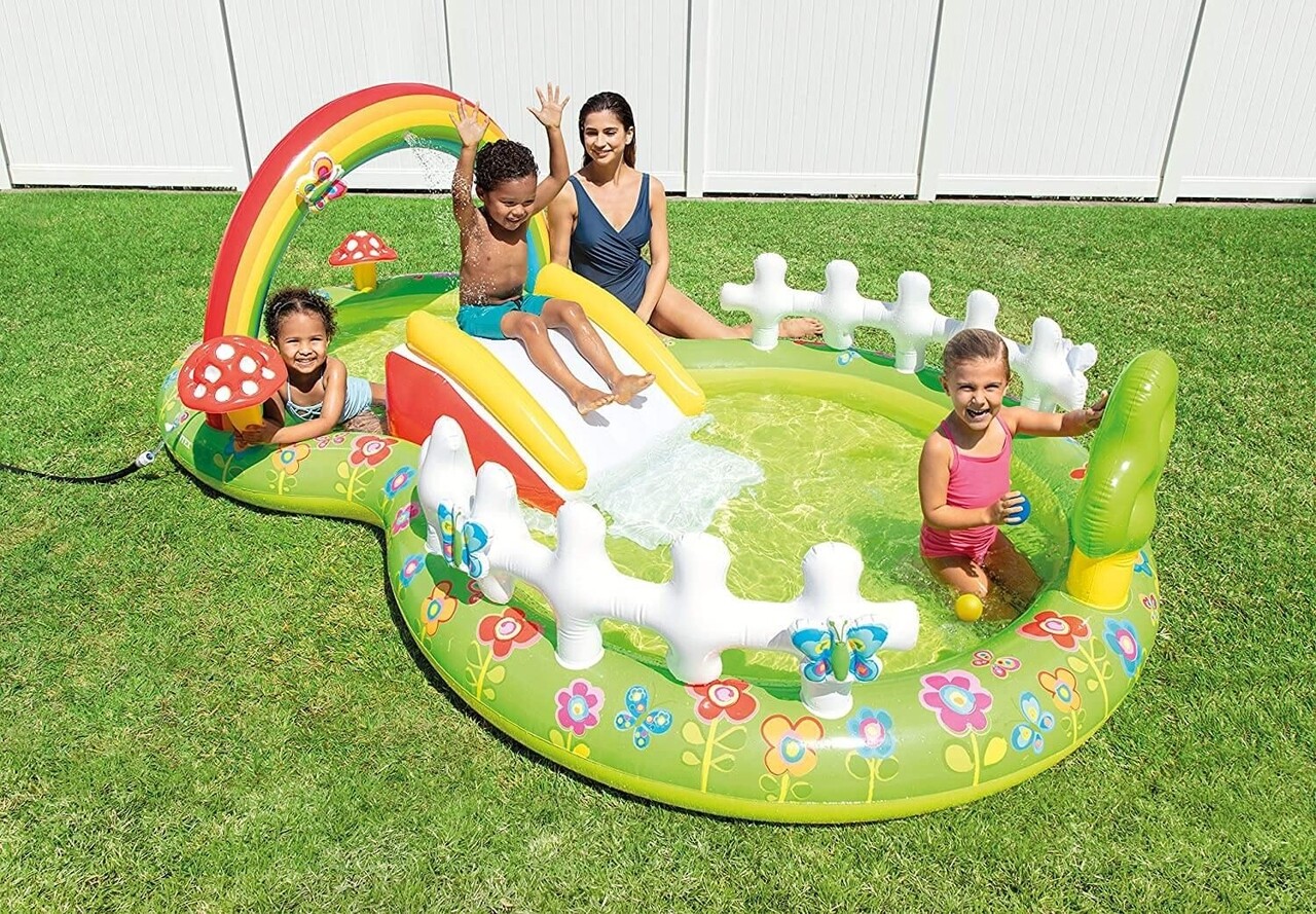 Piscina gonflabila pentru copii Fruit, 143 L, 191x152x58 cm, polivinil, multicolor