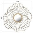 Oglinda decorativa Flower, Versa, 50 x 50 cm, metal, auriu