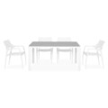 Set mobilier gradina/terasa Encore/Golf, 5 piese, 150x90x74 cm/62x56x84.5 cm, aluminiu, alb/gri