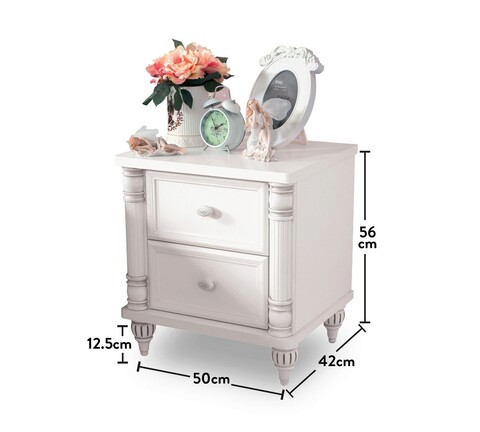 Noptiera, Çilek, Romantic Nightstand, 50x56x42 cm, Multicolor