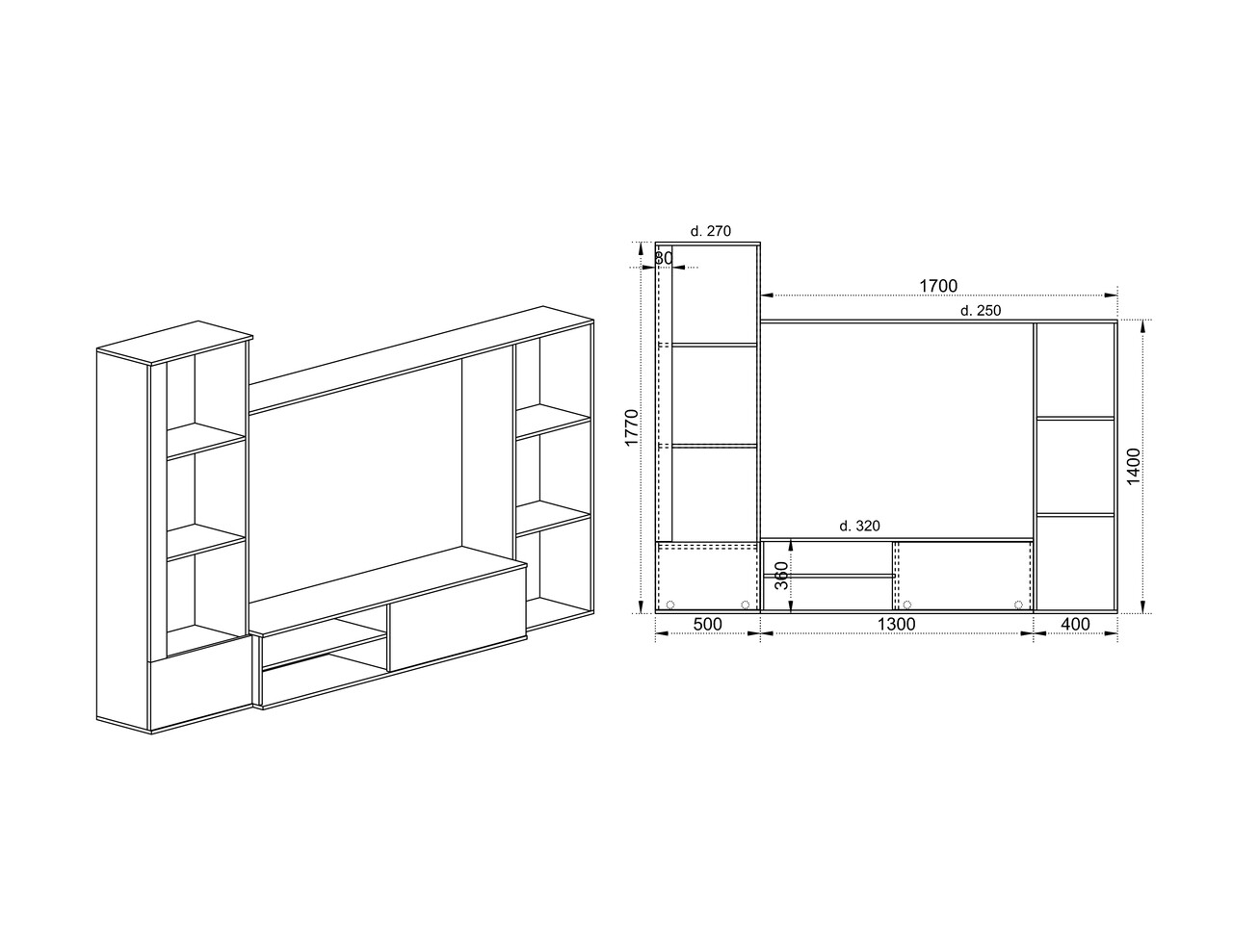 Mobilier Living, Bedora, City 6038, 220 X 32.5 X 178 Cm, PAL, Bej