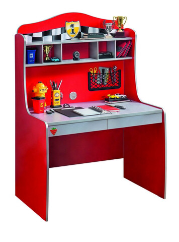 Birou, Çilek, Race Cup Desk With Unit, 103x151x68 cm, Multicolor