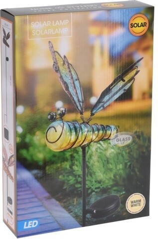 Lampa de gradina Dragonfly, 20x6x105 cm, metal, rosu