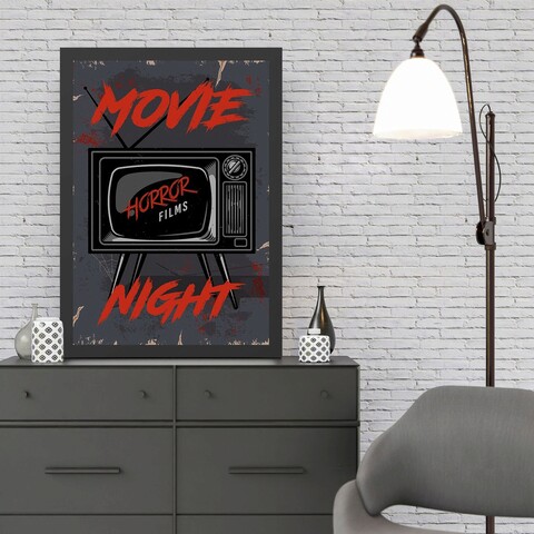 Tablou decorativ, Movie Night 2 (40 x 55), MDF , Polistiren, Multicolor