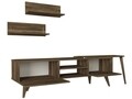 Comoda TV cu rafturi de perete Paros, Talon, 190 x 50.5 cm/60 x 14.5 cm, walnut