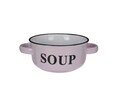 Bol Soup v2, Excellent Houseware, 18x13x6.5 cm, 490 ml, ceramica, roz deschis