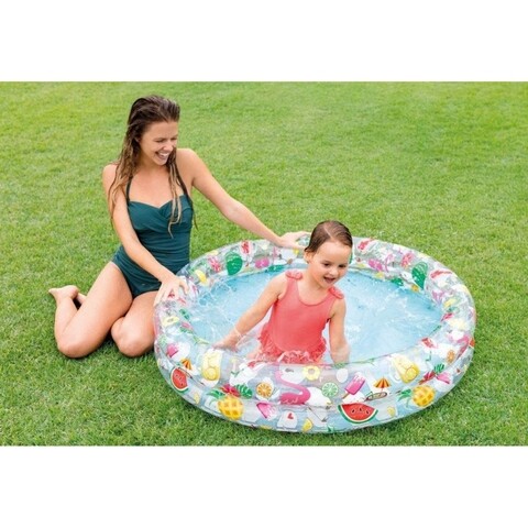 Piscina gonflabila rotunda pentru copii Fruity, 122x25 cm, 150 L, polivinil, multicolor