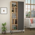 Biblioteca, Decortie, Jedda 855DTE3738, 79 x 190 x 32 cm, pal melaminat, stejar/antracit