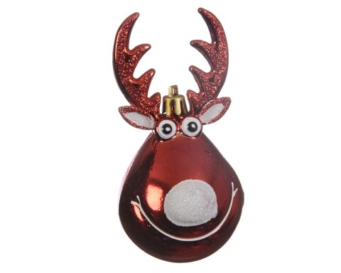 Glob Reindeer, Decoris, Ø11.5 cm, plastic, rosu