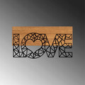 Decoratiune de perete, Love, 50% lemn/50% metal, Dimensiune: 58 x 3 x 30 cm, Nuc negru