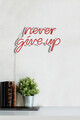 Decoratiune luminoasa LED, Never Give Up, Benzi flexibile de neon, DC 12 V, Rosu