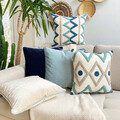 Set fete de perna, Blue House Pillow Set Cover, 20% in, 80% poliester, Turcoaz / Gri / Bleumarin / Crem