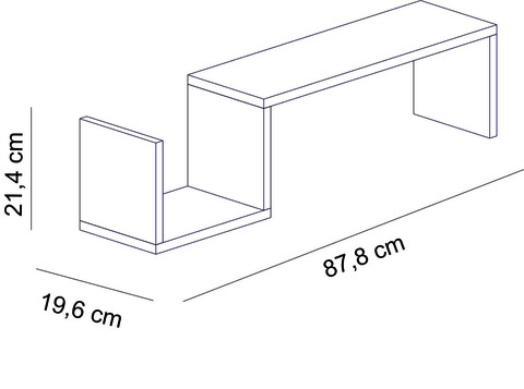 Raft de perete, Moblert, Bience, 87.8x21.4x19.6 cm, Alb