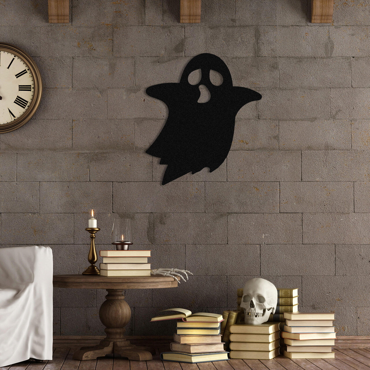 Decoratiune de perete, Halloween 7, Metal, Dimensiune: 44 x 50 cm, Negru - 2 | YEO