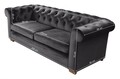 Canapea extensibila Oxford Chesterfield, 88x216x75 cm, 3 locuri, Graphite