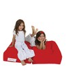 Set fotoliu dublu si 2 taburete pentru copii, Bean Bag, Ferndale, 100x50x40 cm, poliester impermeabil, rosu