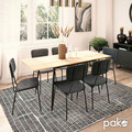 Set masa extensibila si 6 scaune Shazam-Tania, Pakoworld, 120-160x80x76 cm, MDF/fier/textil, sonoma/negru/gri inchis