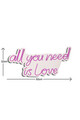 Decoratiune luminoasa LED, All You Need is Love, Benzi flexibile de neon, DC 12 V, Roz