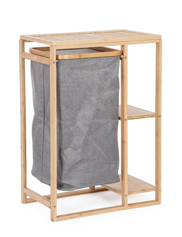 Cos de rufe cu rafturi din bambus Phillip, Bizzotto, 46.5x30x70 cm, bambus/MDF, natural