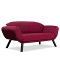 Canapea extensibila Genzo, Futon, 2 locuri, 177x81x87 cm, metal, maroon