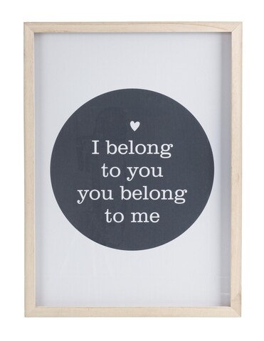 Decoratiune, Bizzotto, I belong to you, 40 x 2.5 x 55 cm, mdf/sticla, multicolor