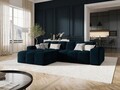 Coltar stanga 4 locuri, Kendal, Micadoni Home, BL, 256x173x79 cm, catifea, albastru navy