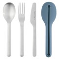 Set pentru pranz To Go 4 piese BergHOFF, Leo Line, otel/plastic/silicon, gri/albastru