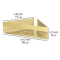 Etajera de colt pentru baie, Wenko, Turbo-Loc Genova Gold, 36 x 17 x 8 cm, inox, auriu