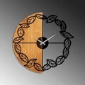 Ceas de perete, Wooden Clock, Lemn/metal, ø56 cm, Nuc / Negru