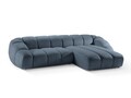 Coltar dreapta 4 locuri, Diana-192, Micadoni Home, 334x182x72 cm, catifea structurata, albastru jeans