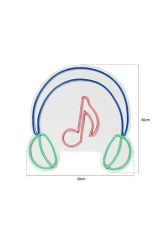 Decoratiune luminoasa LED, Music Sound Headphones, Benzi flexibile de neon, DC 12 V, Roz / Verde / Albastru