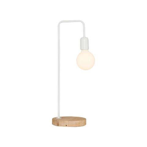 Lampa de masa, Lightric, 414LRC1317, Lemn, Alb