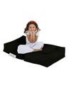 Set fotoliu si taburet pentru copii, Bean Bag, Ferndale, 65x50x40 cm, poliester impermeabil, negru