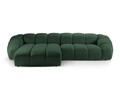 Coltar stanga 4 locuri, Diana-192, Micadoni Home, 334x182x72 cm, catifea structurata, verde