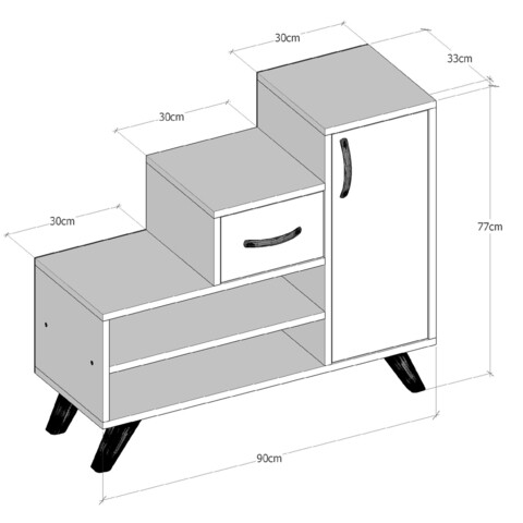 Pantofar Retro, Elegance, 90x33x77 cm, bej