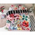 Lenjerie de pat dubla Adaline Multi, Melli Mello, 3 piese, 200 x 220 cm, 100% bumbac satinat, multicolora