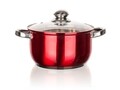 Cratita cu capac Maestro Red, Banquet,  Ø20 cm, 3.2 L, inox/sticla