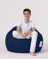 Fotoliu puf, Bean Bag, Ferndale Premium XXL, 115 x 130 cm, poliester impermeabil, albastru inchis